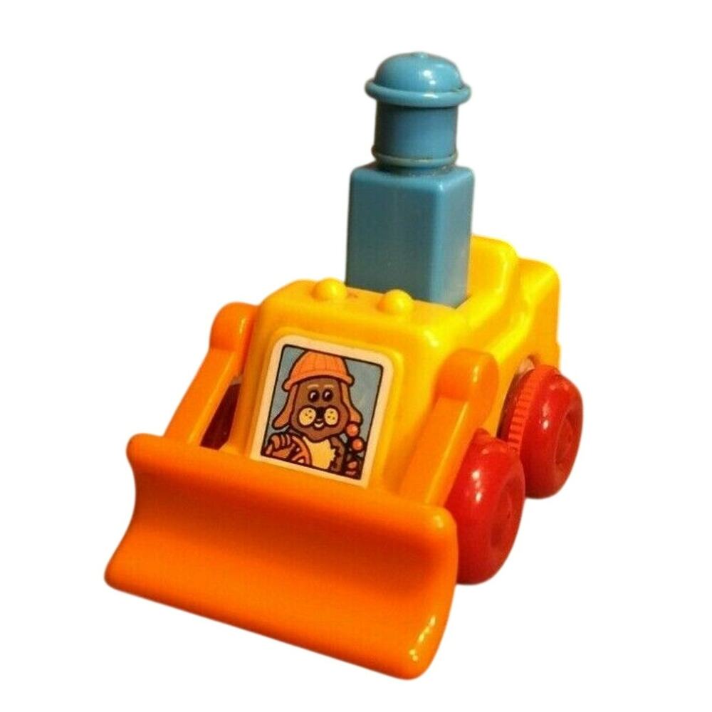 White Castle 1991 Toy Promo TOMY Push 'n' Go Mini Bulldozer Works RARE